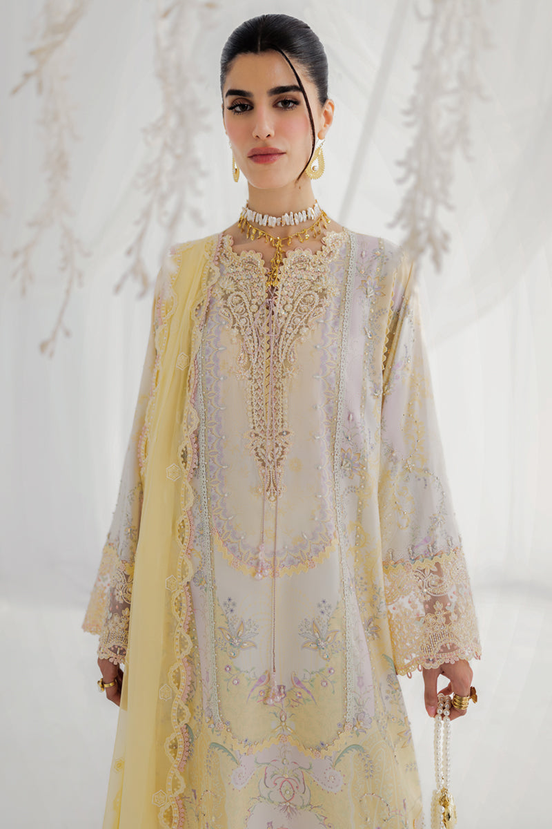 Qalamkar Luxe Silk Unstitched Embroidered 3Pc Suit LK-03 LENI