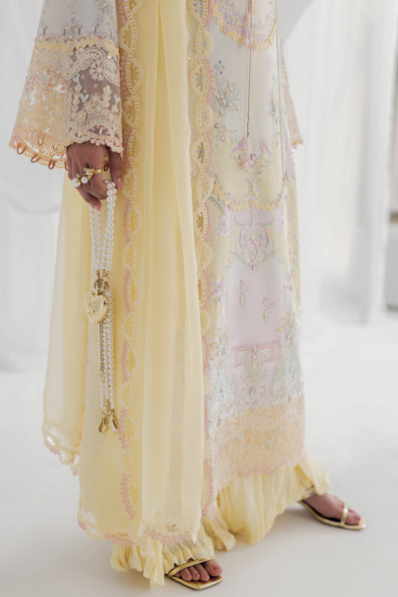 Qalamkar Luxe Silk Unstitched Embroidered 3Pc Suit LK-03 LENI