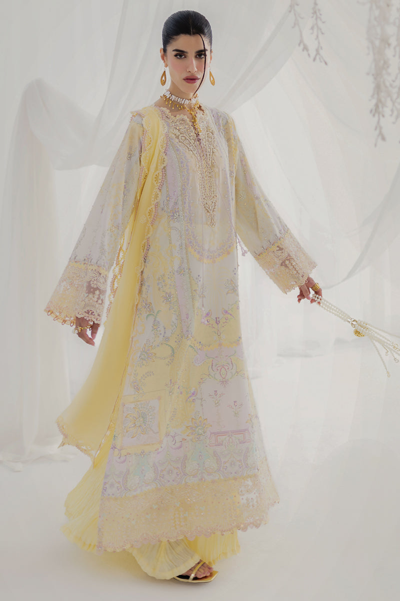 Qalamkar Luxe Silk Unstitched Embroidered 3Pc Suit LK-03 LENI