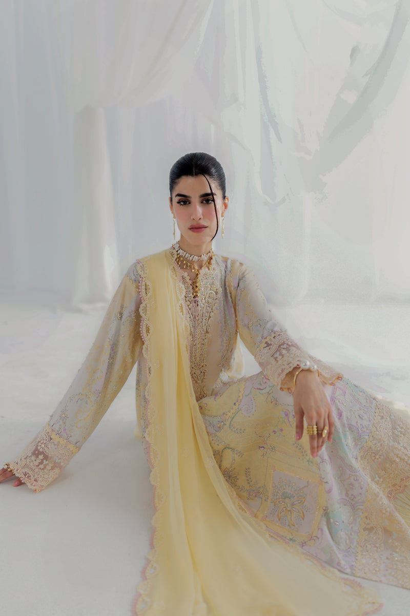 Qalamkar Luxe Silk Unstitched Embroidered 3Pc Suit LK-03 LENI