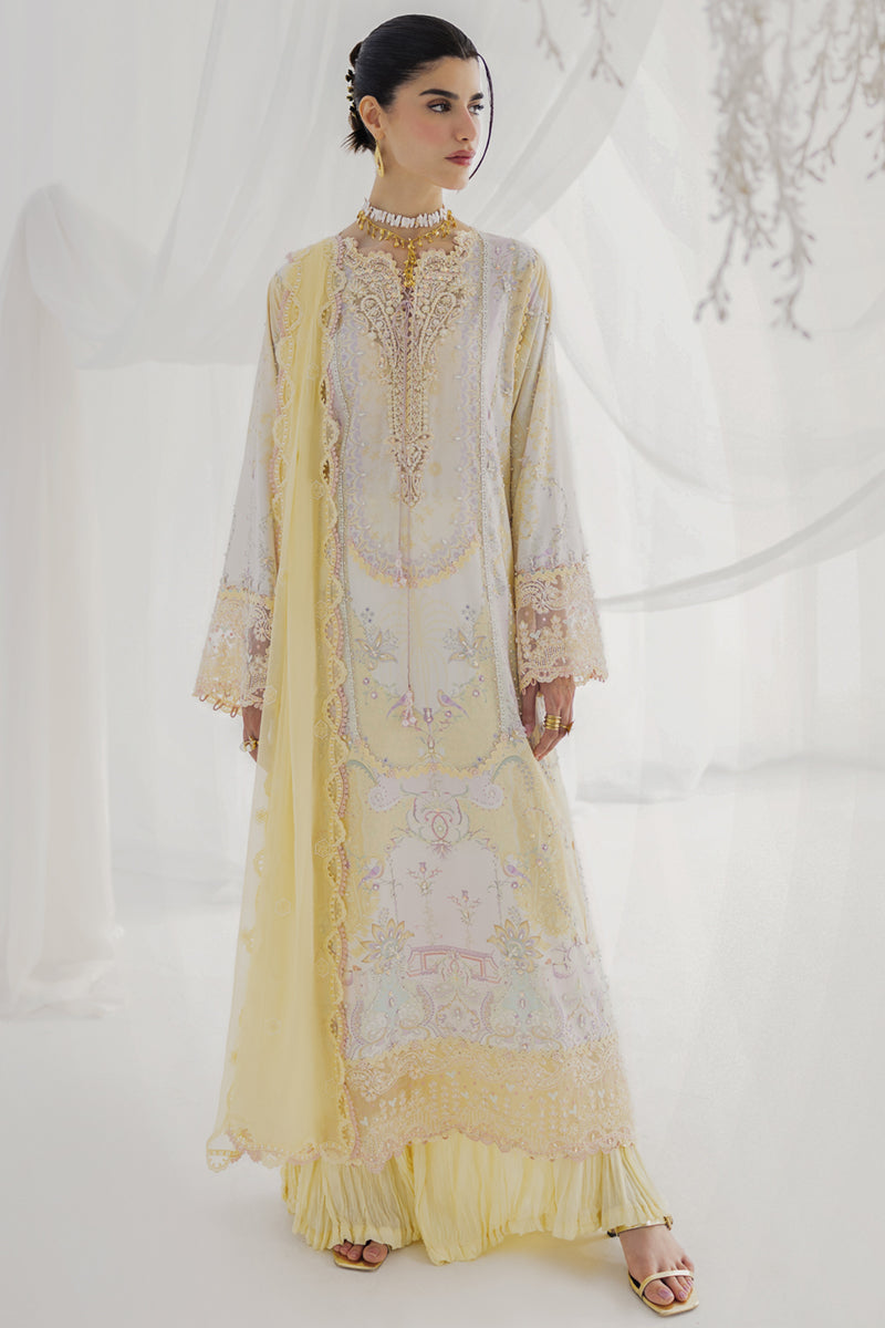 Qalamkar Luxe Silk Unstitched Embroidered 3Pc Suit LK-03 LENI