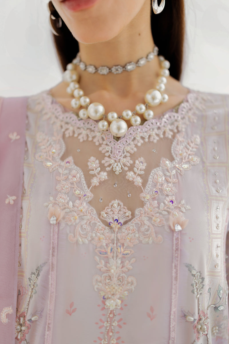 Qalamkar Luxe Silk Unstitched Embroidered 3Pc Suit LK-04 MARLENE
