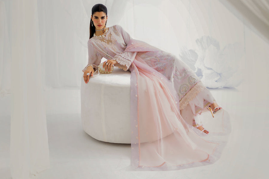 Qalamkar Luxe Silk Unstitched Embroidered 3Pc Suit LK-04 MARLENE