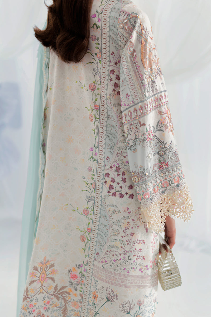 Qalamkar Luxe Silk Unstitched Embroidered 3Pc Suit LK-06 NELE