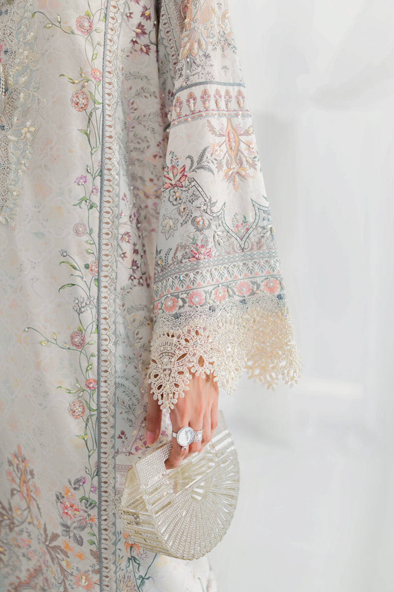 Qalamkar Luxe Silk Unstitched Embroidered 3Pc Suit LK-06 NELE
