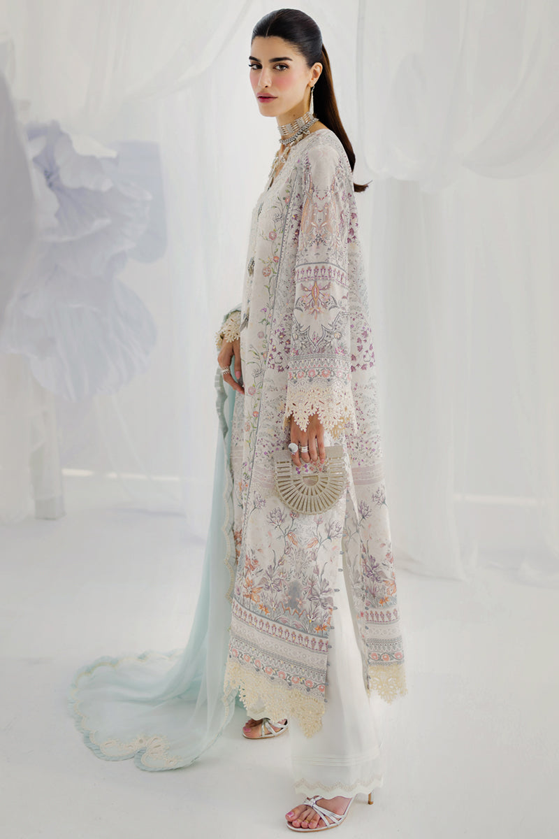 Qalamkar Luxe Silk Unstitched Embroidered 3Pc Suit LK-06 NELE