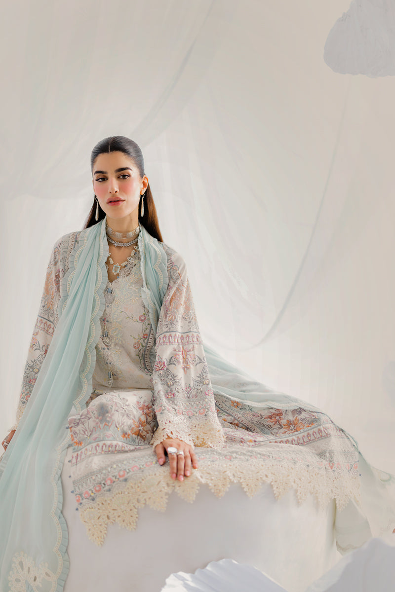 Qalamkar Luxe Silk Unstitched Embroidered 3Pc Suit LK-06 NELE