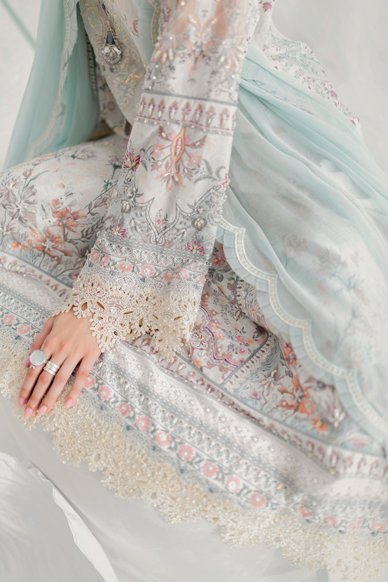 Qalamkar Luxe Silk Unstitched Embroidered 3Pc Suit LK-06 NELE