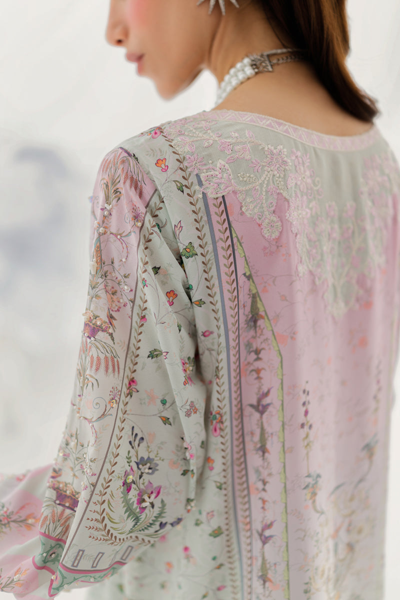 Qalamkar Luxe Silk Unstitched Embroidered 3Pc Suit LK-07 IDA