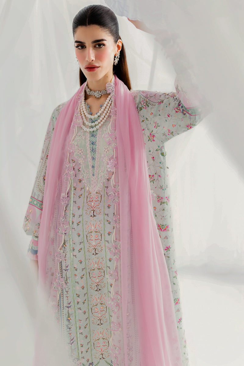 Qalamkar Luxe Silk Unstitched Embroidered 3Pc Suit LK-07 IDA