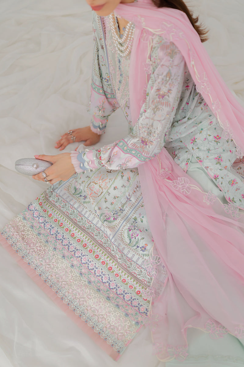 Qalamkar Luxe Silk Unstitched Embroidered 3Pc Suit LK-07 IDA