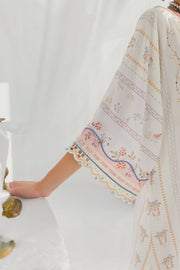 Qalamkar Luxe Silk Unstitched Embroidered Kaftaan LK-08 BIANCA