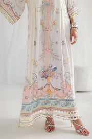 Qalamkar Luxe Silk Unstitched Embroidered Kaftaan LK-08 BIANCA