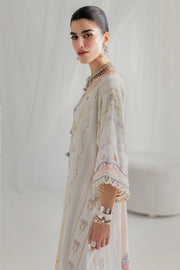 Qalamkar Luxe Silk Unstitched Embroidered Kaftaan LK-08 BIANCA