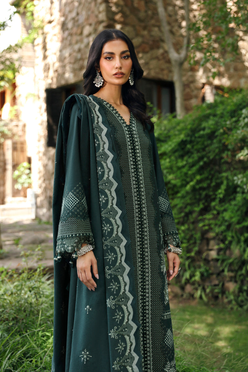 Qalamkar Qlinekari Embroidered Linen Unstitched 3Pc Suit LM-05 AILIS