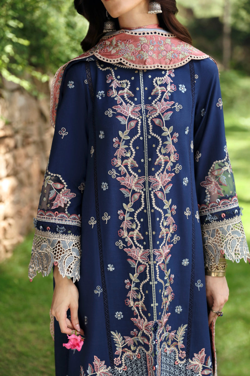 Qalamkar Qlinekari Embroidered Linen Unstitched 3Pc Suit LM-06 CADHLA