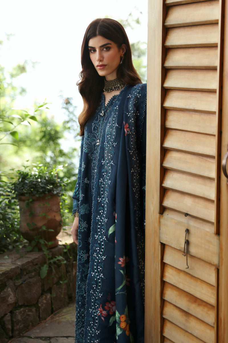 Qalamkar Qlinekari Embroidered Linen Unstitched 3Pc Suit LM-10 TULA