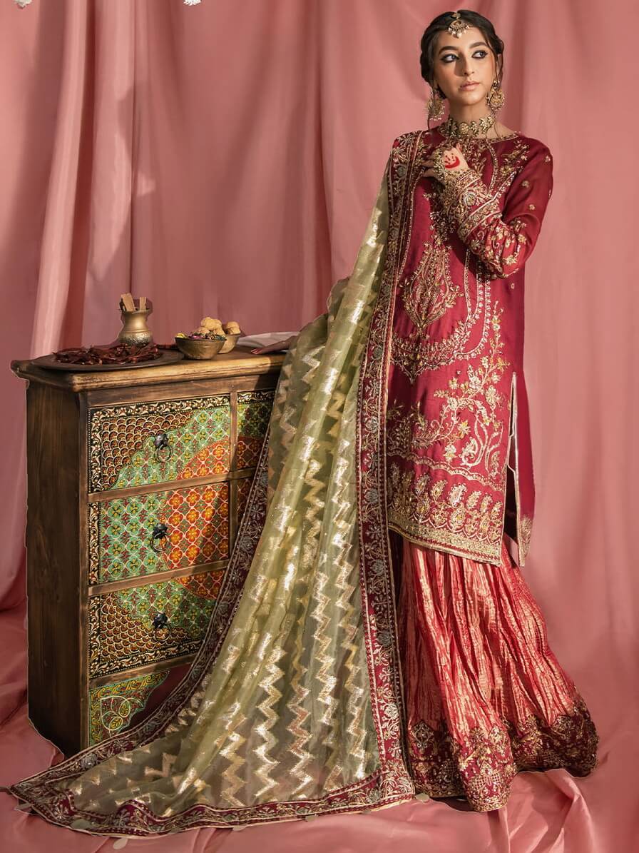 Aik Atelier Wedding Festive Embroidered Net 3Pc Suit Look-01