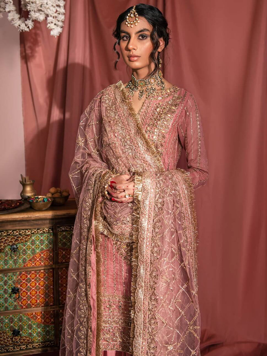 Aik Atelier Wedding Festive Embroidered Net 3Pc Suit Look-02