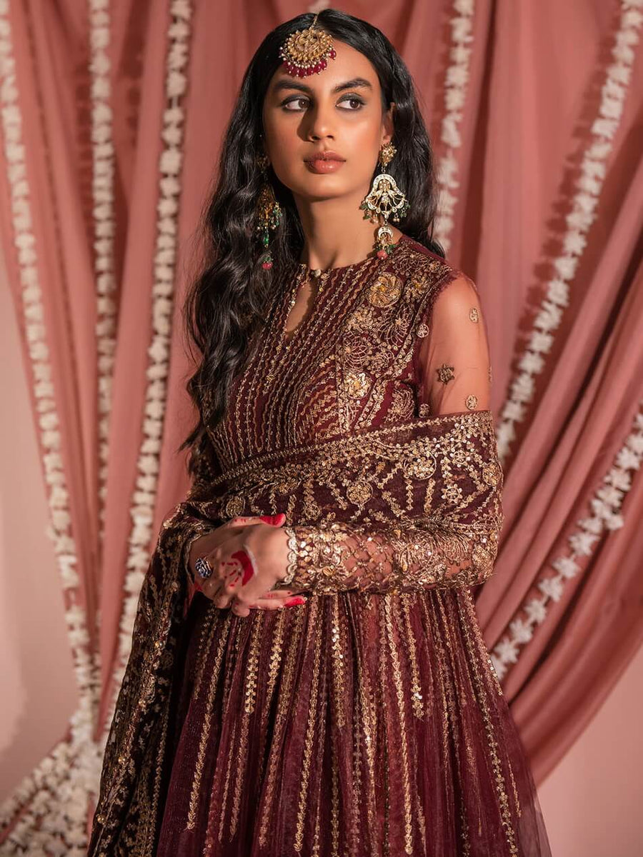 Aik Atelier Wedding Festive Embroidered Net 3Pc Suit Look-08
