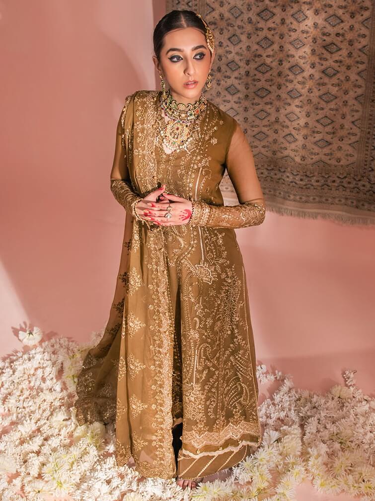 Aik Atelier Wedding Festive Embroidered Chiffon 3Pc Suit Look-09