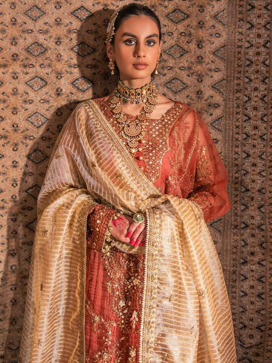 Aik Atelier Wedding Festive Embroidered Organza 3Pc Suit Look-10