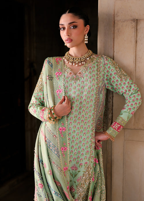 Saira Shakira Embroidered Tissue Silk Unstitched 3Pc Suit - LOTUS