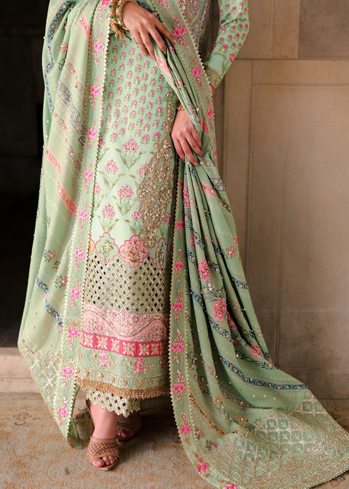 Saira Shakira Embroidered Tissue Silk Unstitched 3Pc Suit - LOTUS