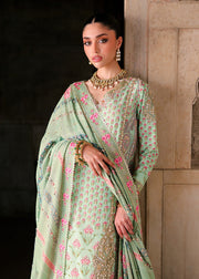 Saira Shakira Embroidered Tissue Silk Unstitched 3Pc Suit - LOTUS