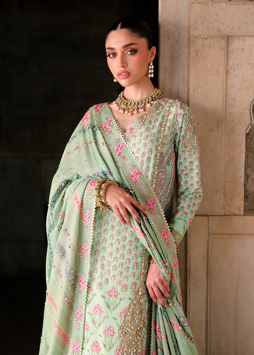 Saira Shakira Embroidered Tissue Silk Unstitched 3Pc Suit - LOTUS