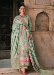 Saira Shakira Embroidered Tissue Silk Unstitched 3Pc Suit - LOTUS