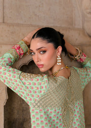 Saira Shakira Embroidered Tissue Silk Unstitched 3Pc Suit - LOTUS