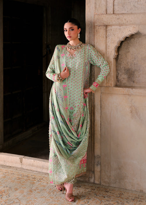 Saira Shakira Embroidered Tissue Silk Unstitched 3Pc Suit - LOTUS