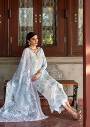Saira Shakira Bloom Unstitched Lawn 3Pc Suit SS-25-04B LOTUS REVERIE