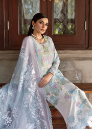 Saira Shakira Bloom Unstitched Lawn 3Pc Suit SS-25-04B LOTUS REVERIE