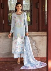 Saira Shakira Bloom Unstitched Lawn 3Pc Suit SS-25-04B LOTUS REVERIE