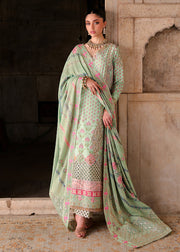 Saira Shakira Embroidered Tissue Silk Unstitched 3Pc Suit - LOTUS