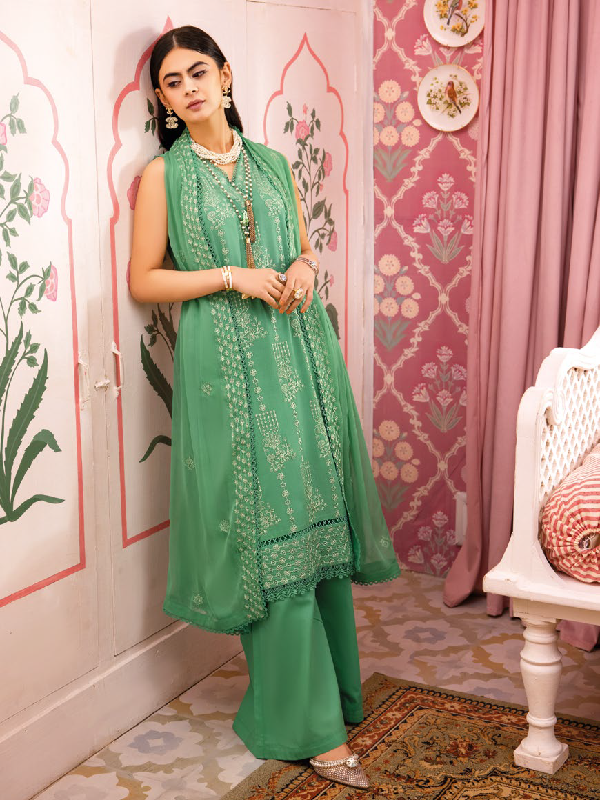 Gul Ahmed Premium Embroidered Swiss Voile Unstitched 3Pc Suit LSV-42012