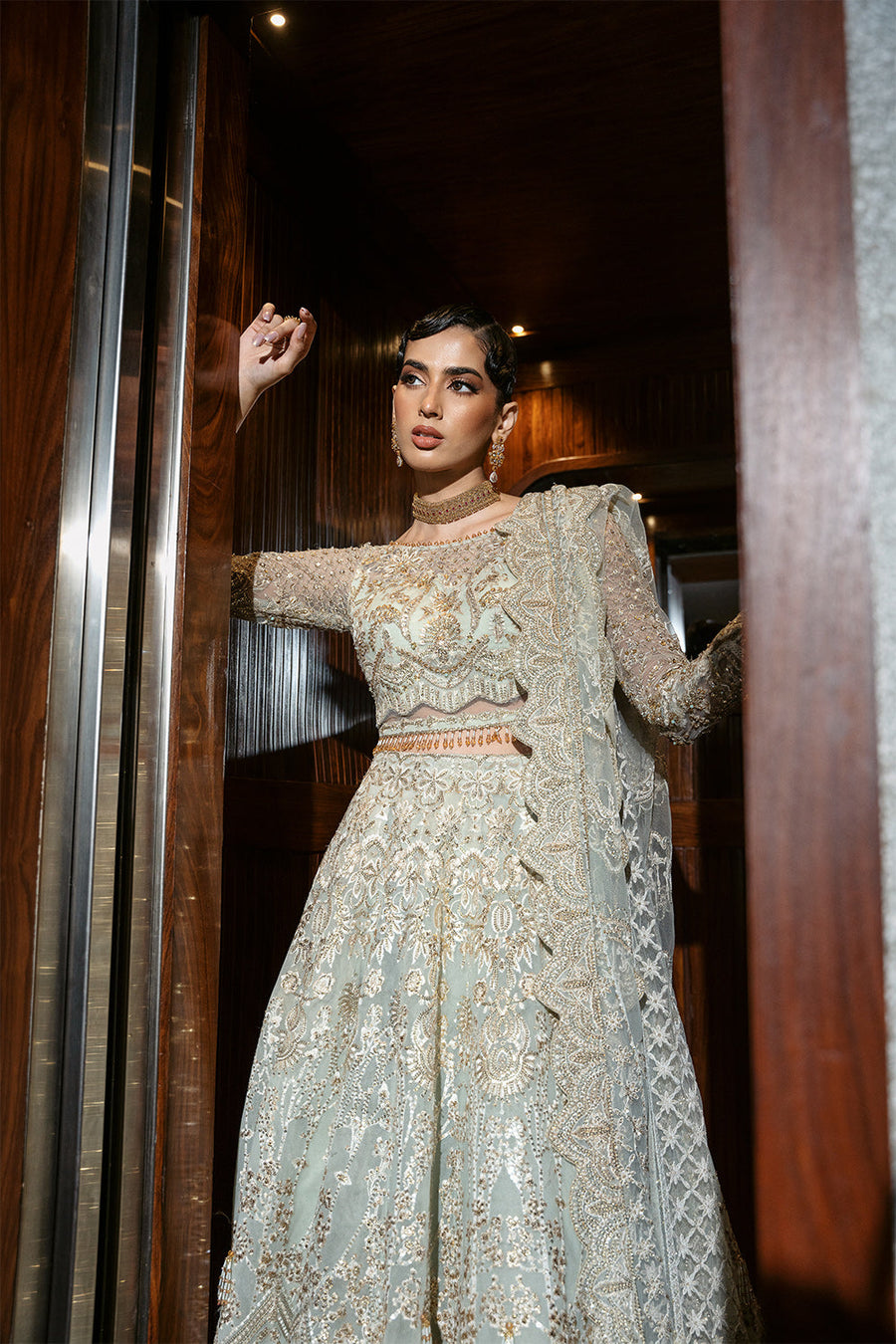 Saira Rizwan Festive Unstitched Embroidered Net 3Pc Suit D-02 LUCENT