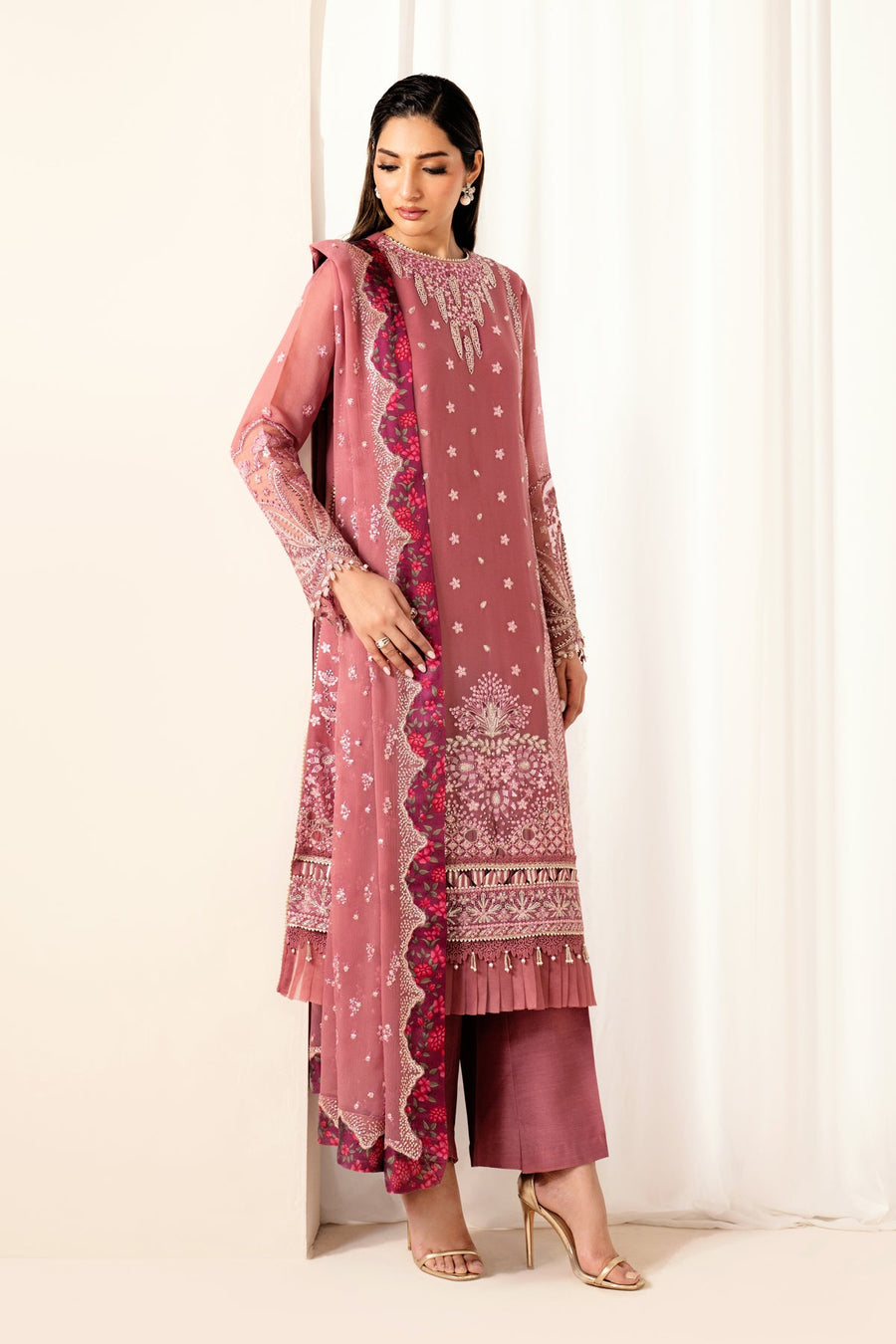 Xenia Formals Embroidered Chiffon Unstitched 3Pc Suit XF-983 LUMEN