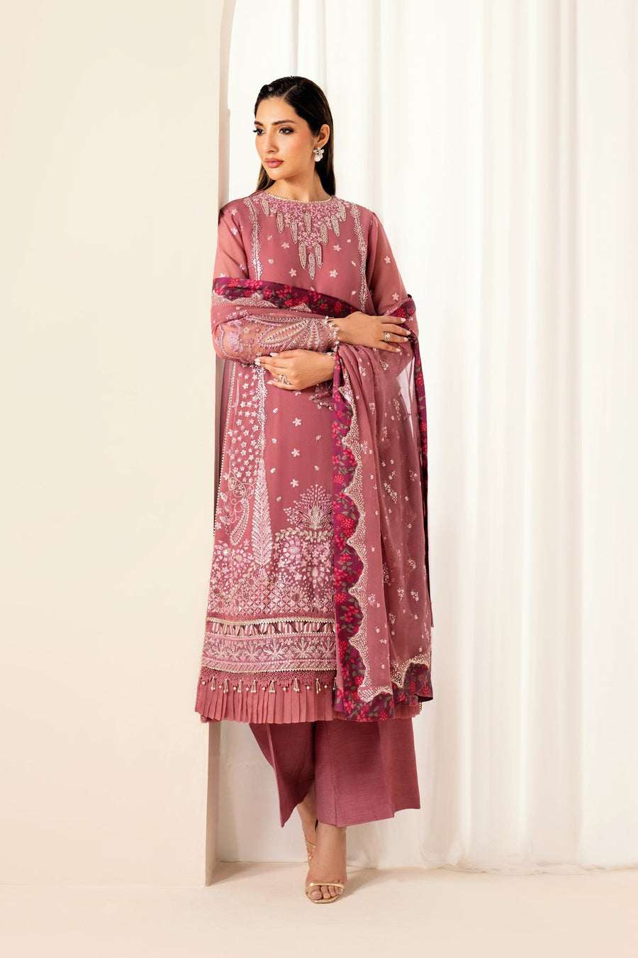Xenia Formals Embroidered Chiffon Unstitched 3Pc Suit XF-983 LUMEN