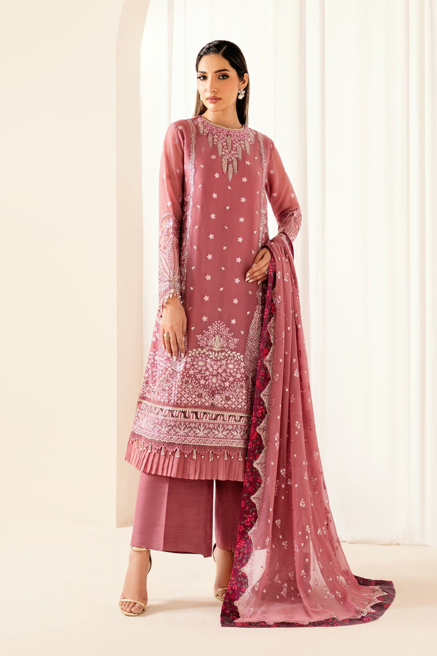 Xenia Formals Embroidered Chiffon Unstitched 3Pc Suit XF-983 LUMEN