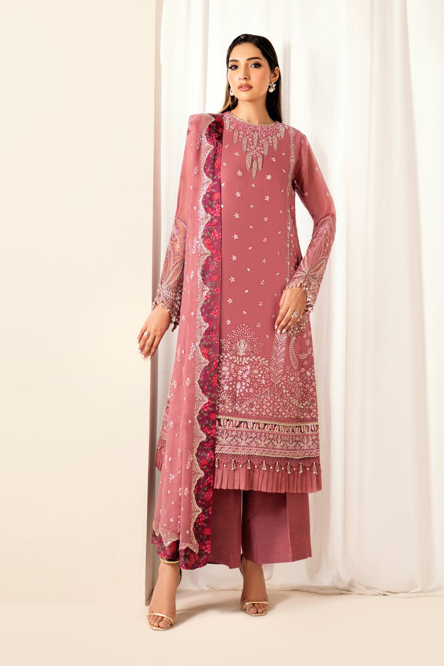 Xenia Formals Embroidered Chiffon Unstitched 3Pc Suit XF-983 LUMEN