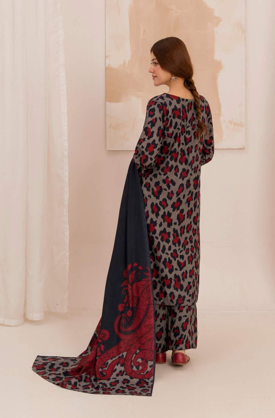 Feathers Digital Printed Dhanak Unstitched 3Pc Suit LUNARE-FT591