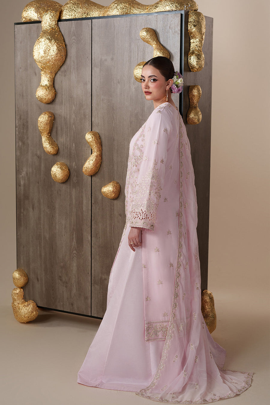 Emaan Adeel Nouvelle Embroidered Chiffon Unstitched 3Pc Suit - LUNE