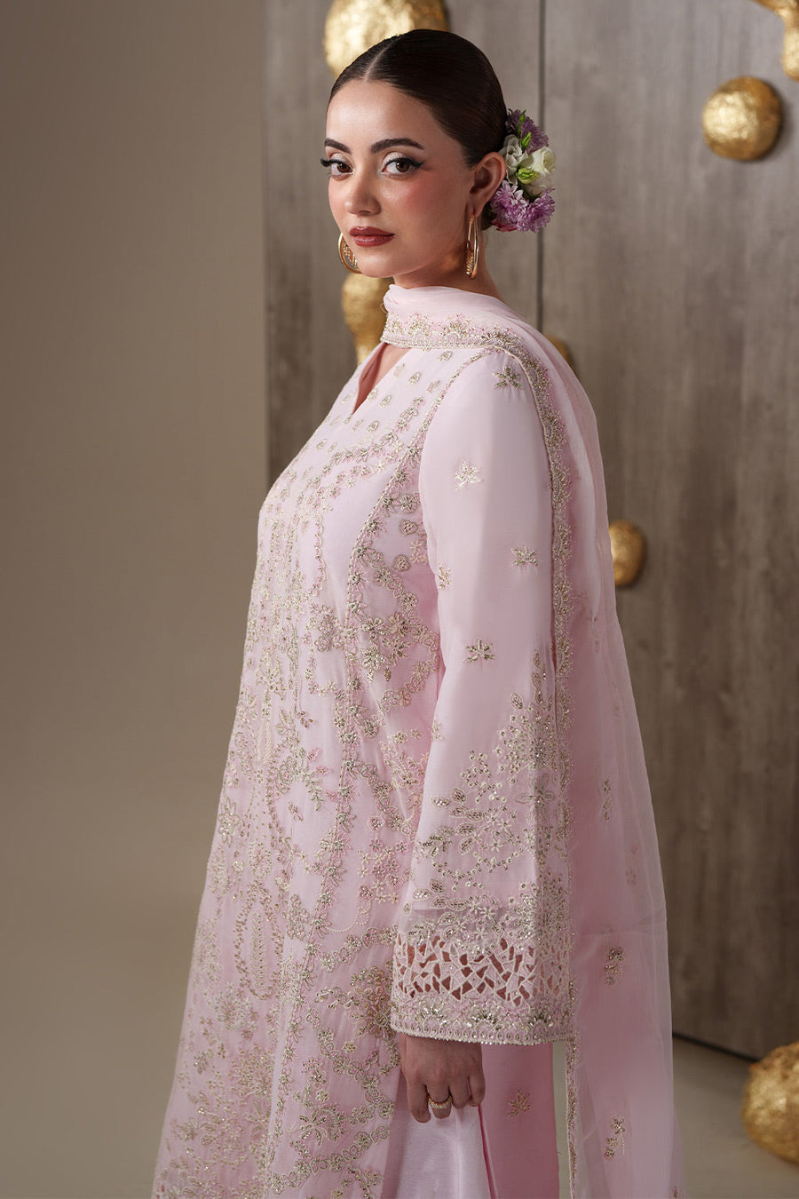 Emaan Adeel Nouvelle Embroidered Chiffon Unstitched 3Pc Suit - LUNE
