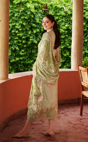 Asifa & Nabeel Pashmina Luxe Unstitched Embroidered 3Pc Suit LWC25-04 Noir