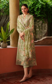 Asifa & Nabeel Pashmina Luxe Unstitched Embroidered 3Pc Suit LWC25-04 Noir