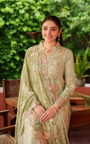 Asifa & Nabeel Pashmina Luxe Unstitched Embroidered 3Pc Suit LWC25-04 Noir