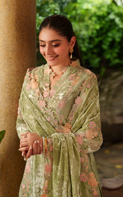 Asifa & Nabeel Pashmina Luxe Unstitched Embroidered 3Pc Suit LWC25-04 Noir